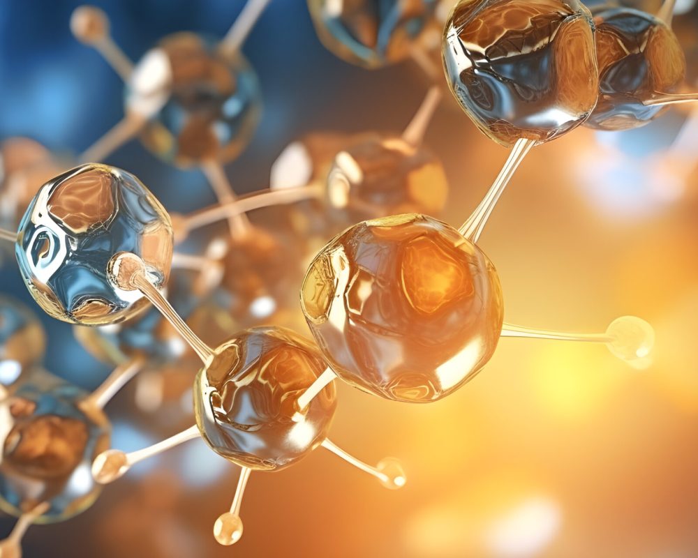 Science background with molecule or atom